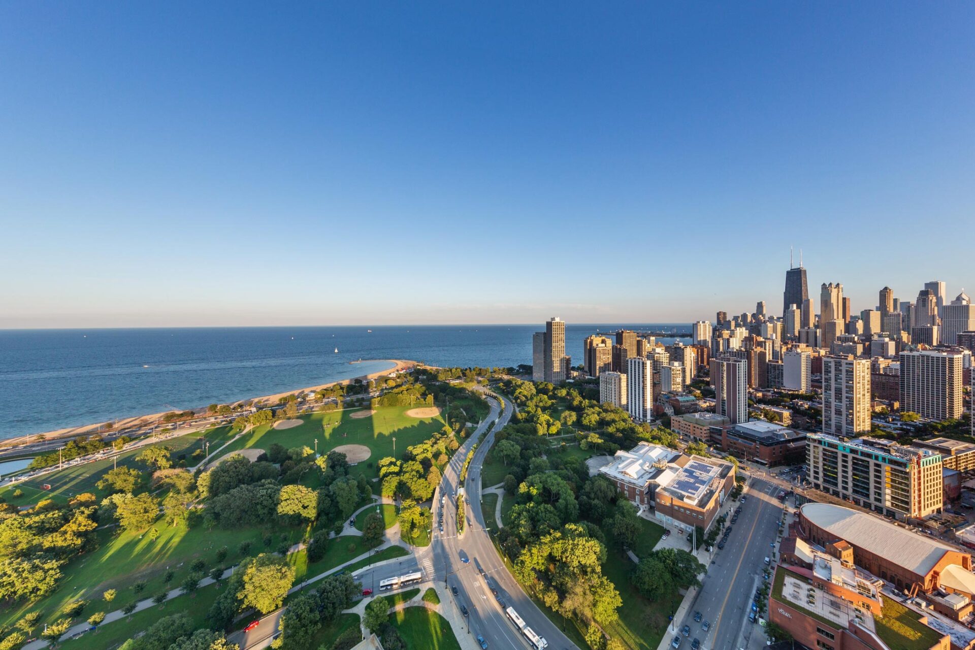 Jaw Dropping View of Lincoln Park, Lake Michigan, & Downtown Chicago
